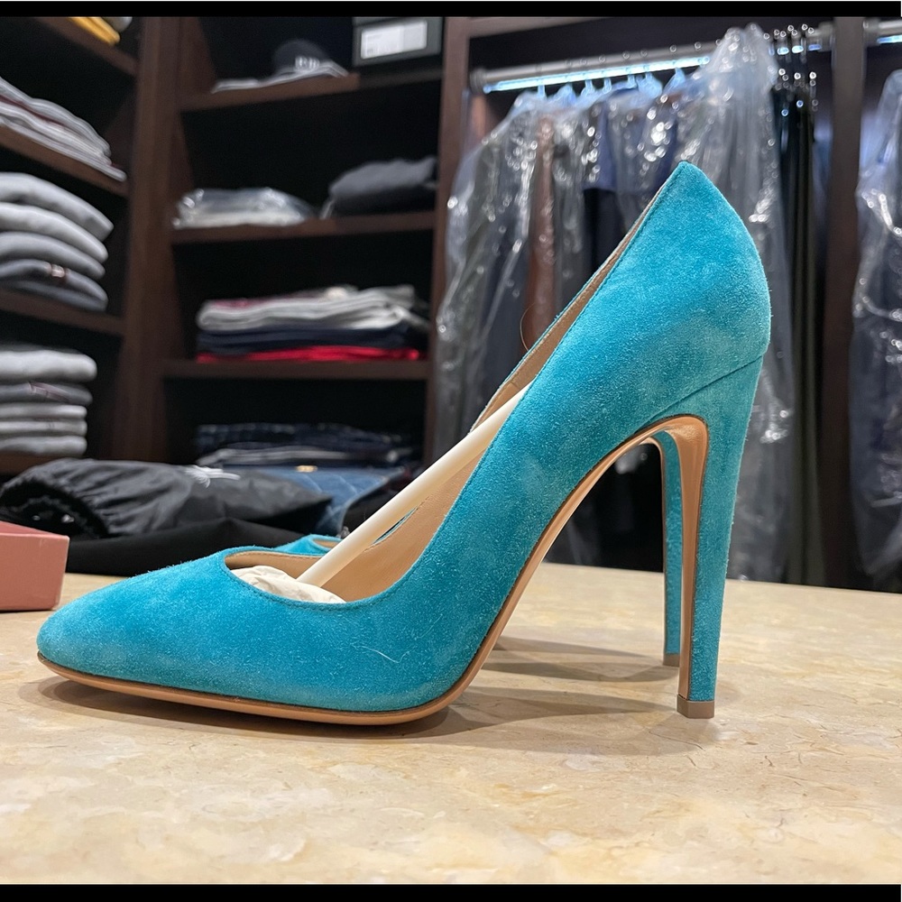 $695 |NWT Gianvito Rossi Heels Pumps Suede Blue 8